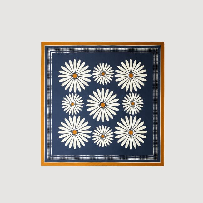 Floral silk scarf