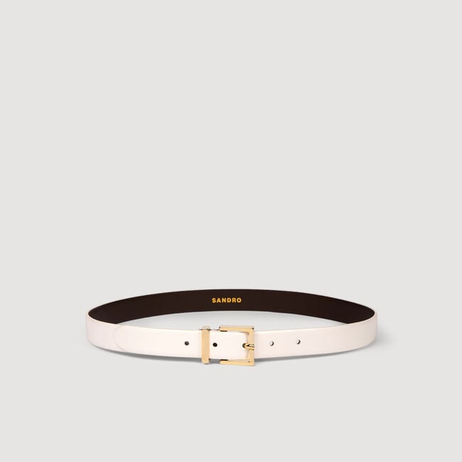 Smooth leather belt metal buckle