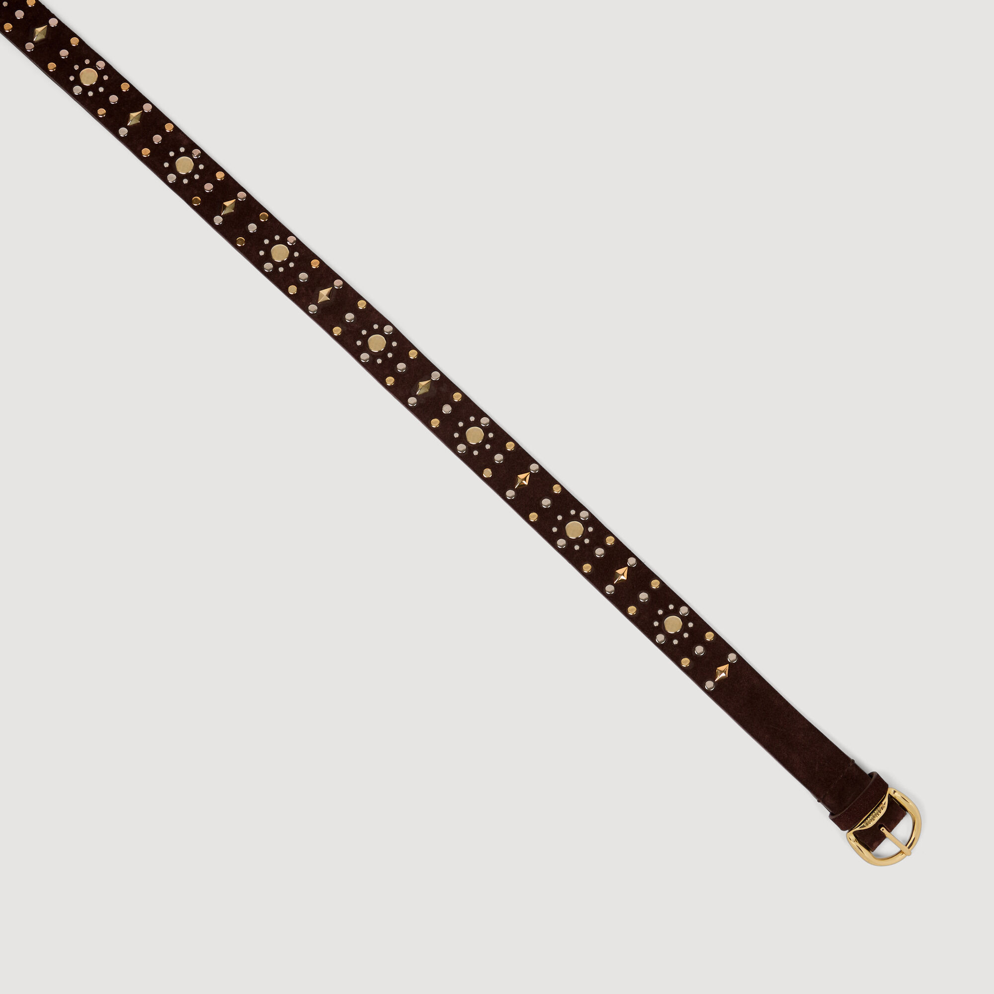 Suede belt with rivets