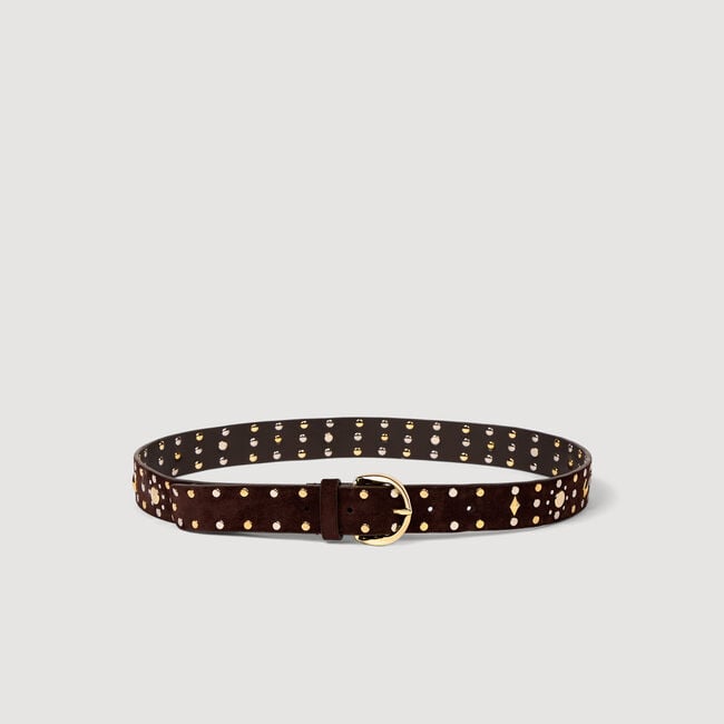 Suede belt with rivets