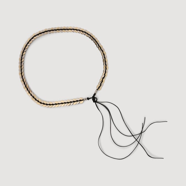 Jewelry belt with leather tie