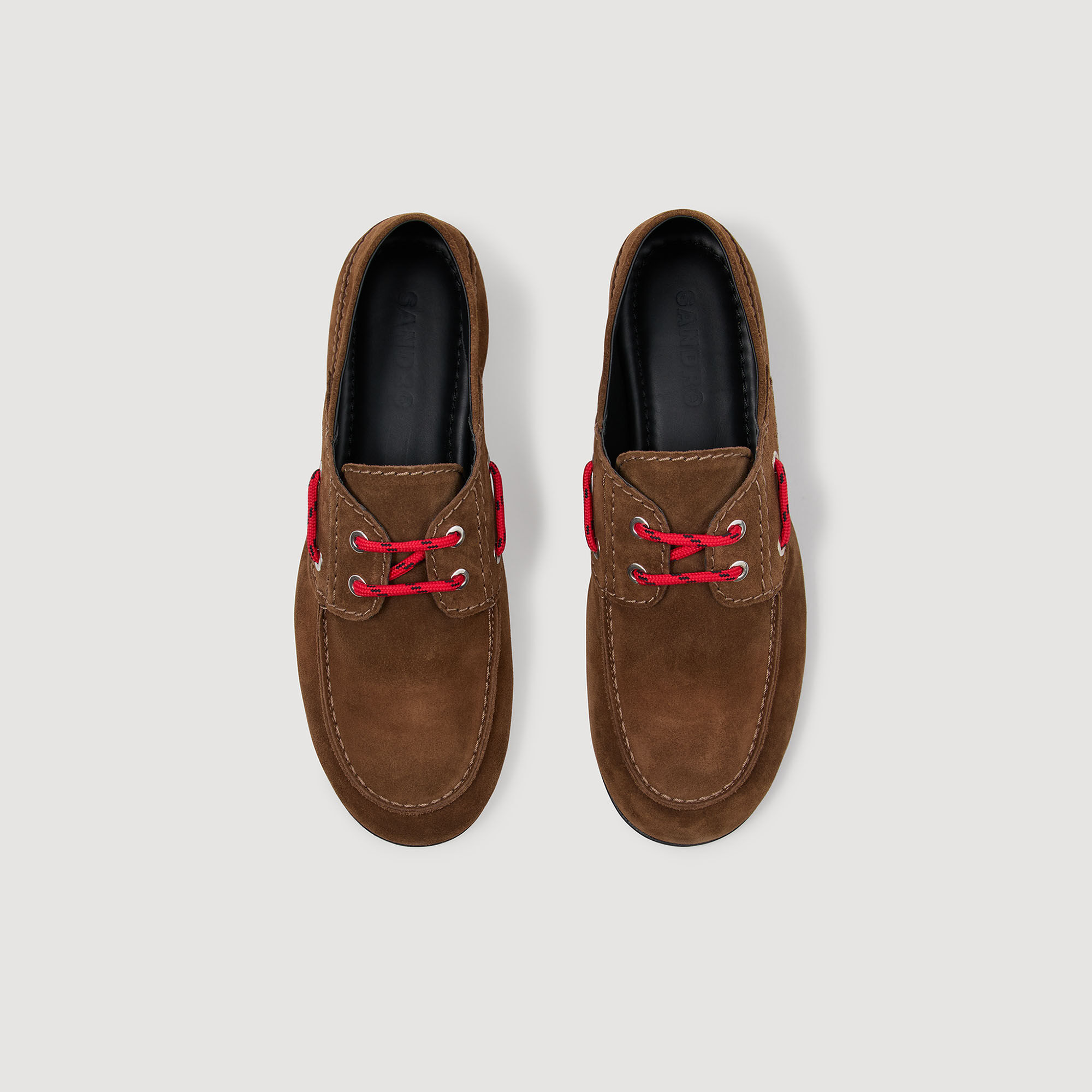 Suede lace-up boat shoes