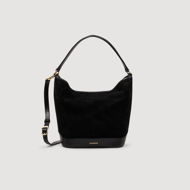 TANGOSO suede and leather bucket bag