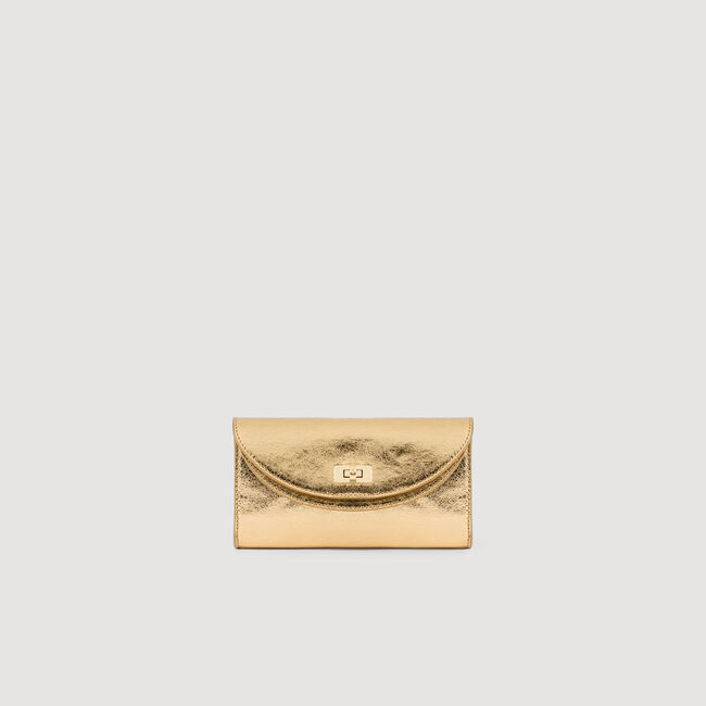 Mambo metallic leather clutch
