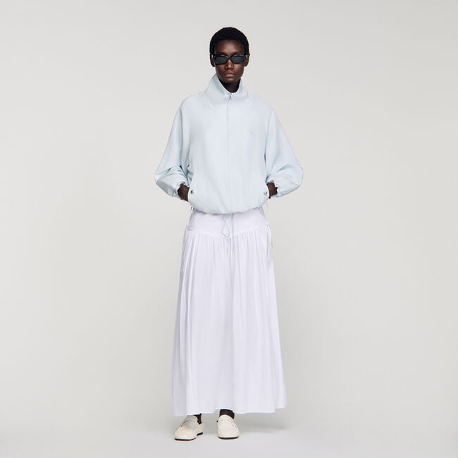 Embroidered collar oversized jacket
