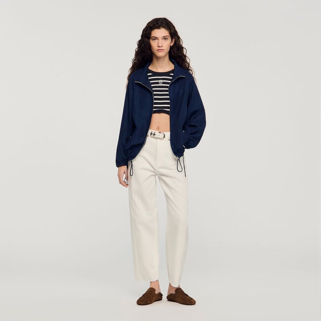 Embroidered collar oversized jacket