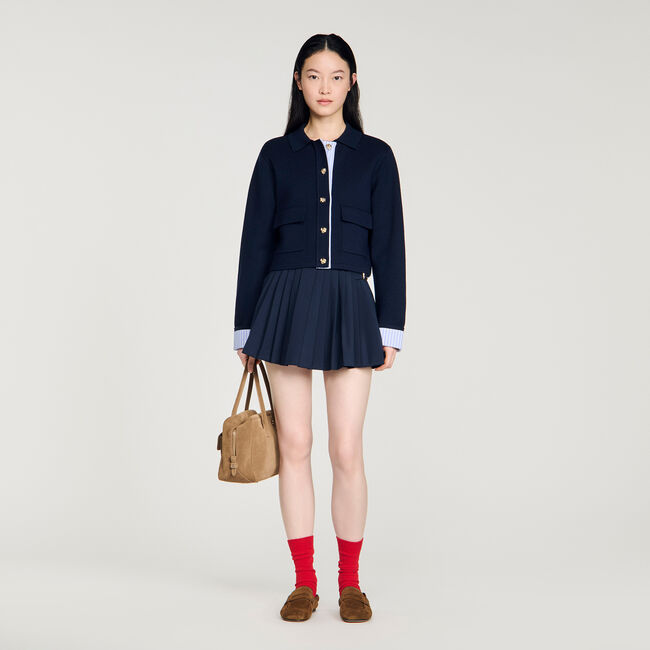 Wool polo cardigan 