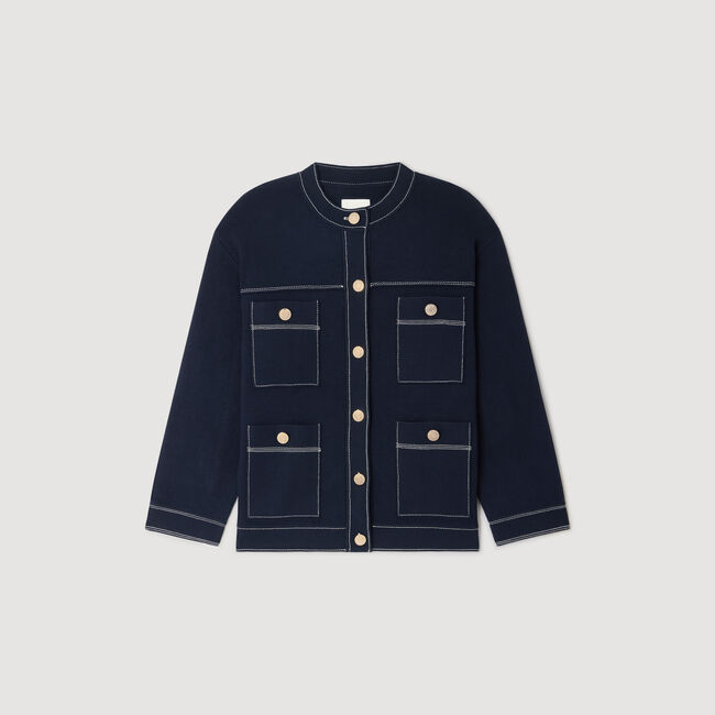 Contrast stitch cardigan