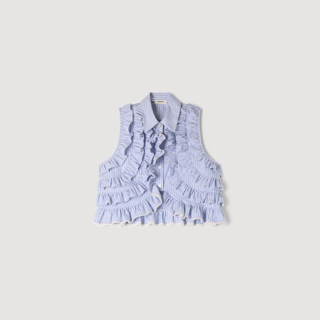 Ruffled striped shirt