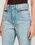 Faded straight zipped cotton jeans