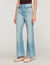 Faded straight zipped cotton jeans