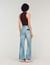 Faded straight zipped cotton jeans