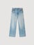 Faded straight zipped cotton jeans