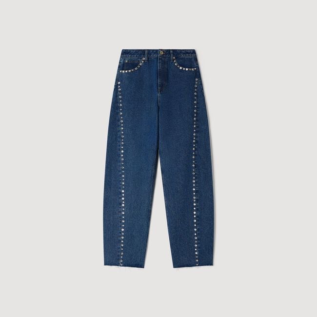 Rhinestone barrel jeans