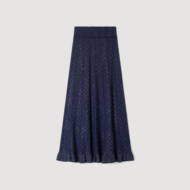 Rhinestone knit maxi skirt