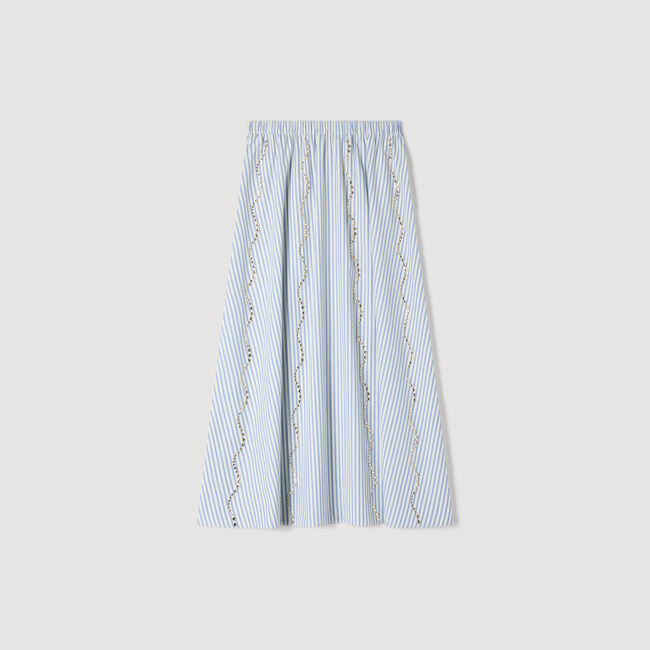 Rhinestone striped maxi skirt