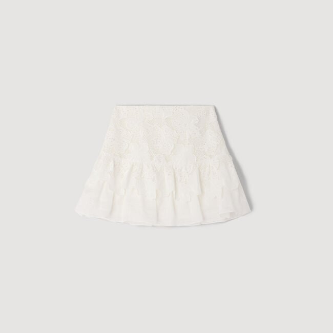 Mini guipure skirt