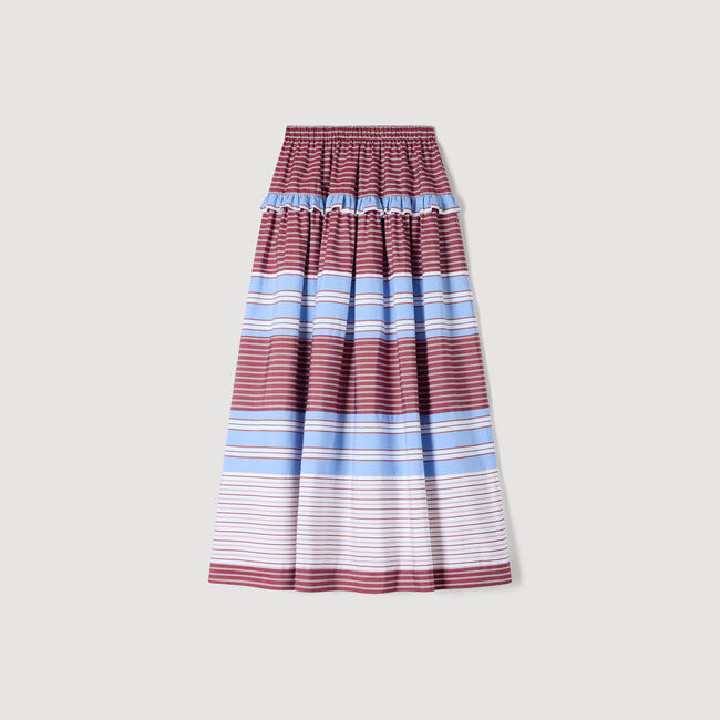 Maxi striped cotton skirt