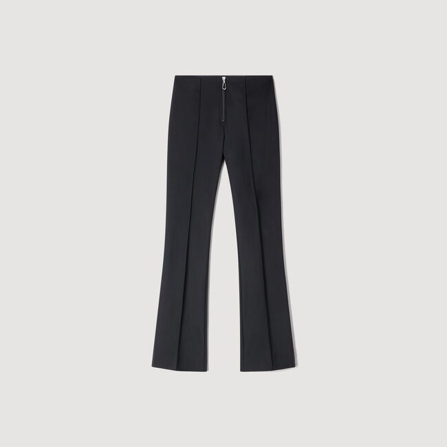 Pleat and zip trousers