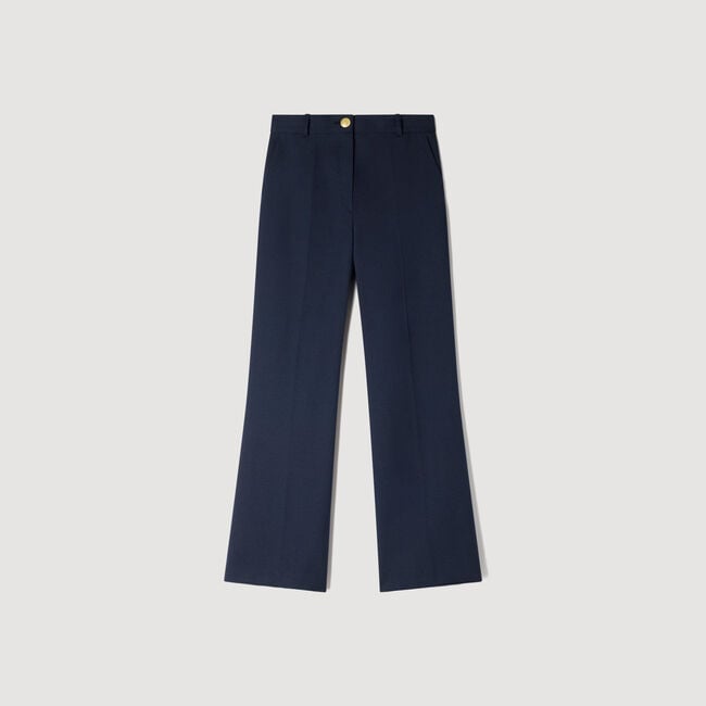 Wide-leg wool trousers