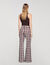 Floral-print flowy trousers