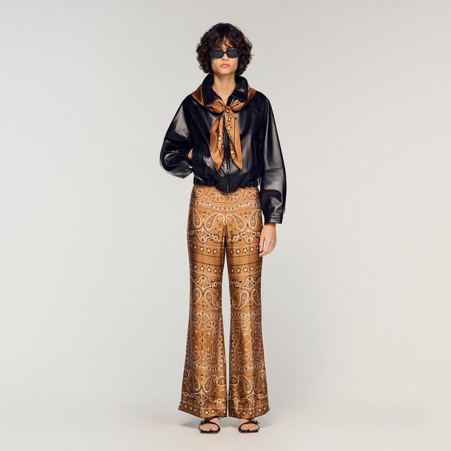 Bandana-print flowy trousers