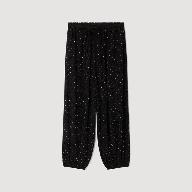 Rhinestone wide-leg trousers