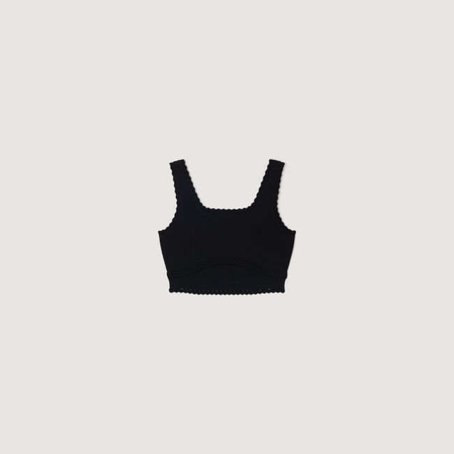Cropped decorative knit top