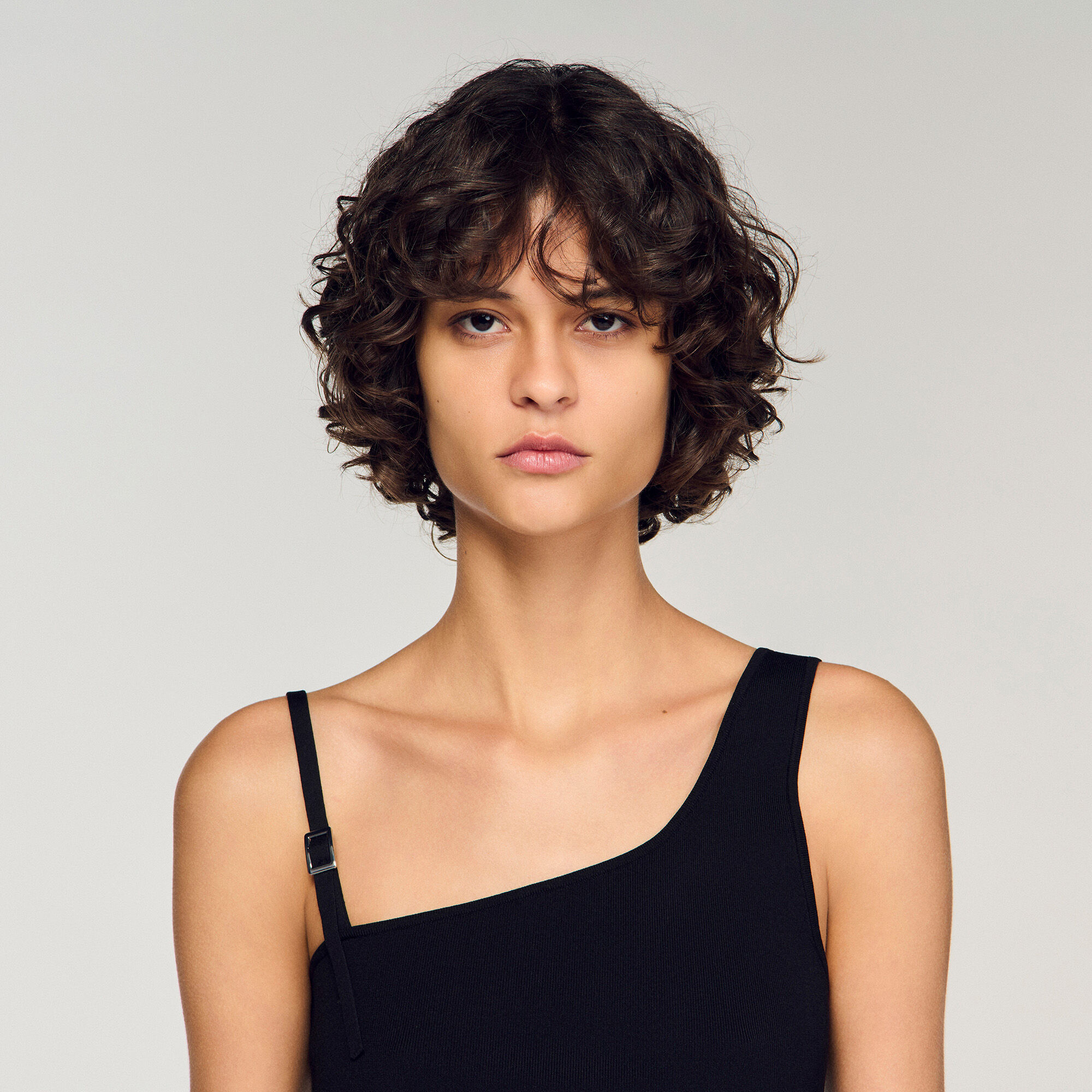 Asymmetric knit top