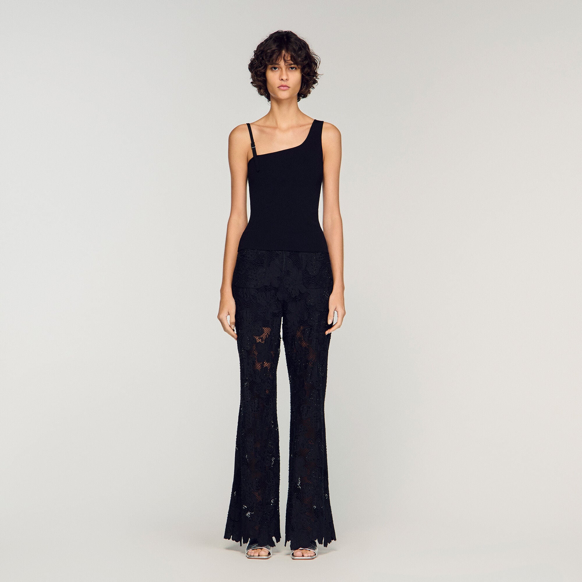 Asymmetric knit top