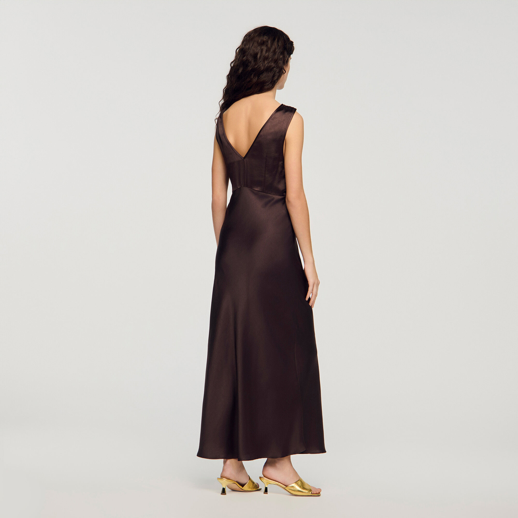 Lace collar maxi dress