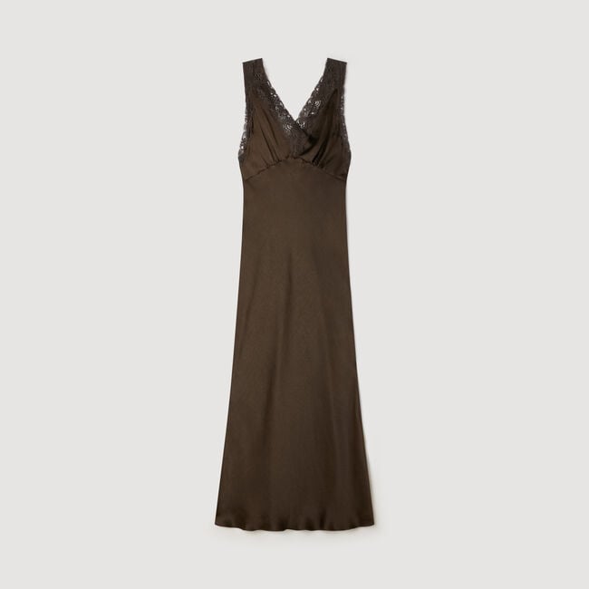 Lace collar maxi dress