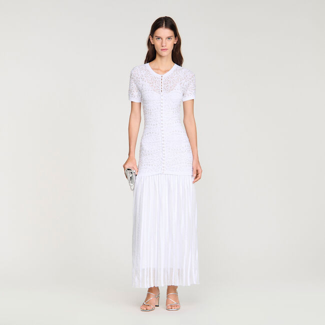 Beaded knit maxi dress