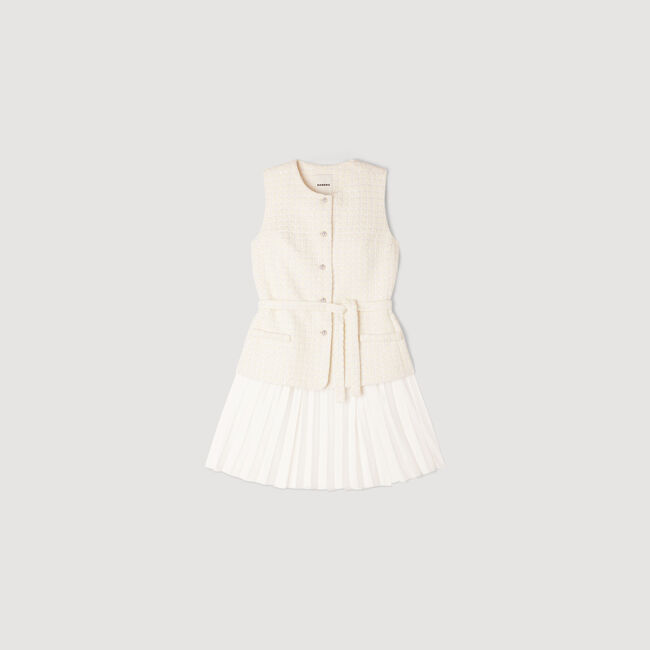 Two-material mini dress