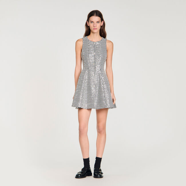 Tweed and sequin mini dress