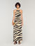 Zebra print knit maxi dress