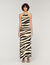 Zebra print knit maxi dress