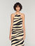 Zebra print knit maxi dress