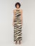 Zebra print knit maxi dress