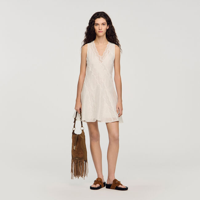 Mini trimmed linen dress