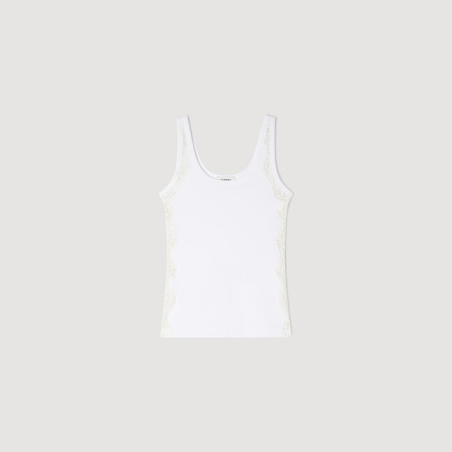 Vest top with lace detail