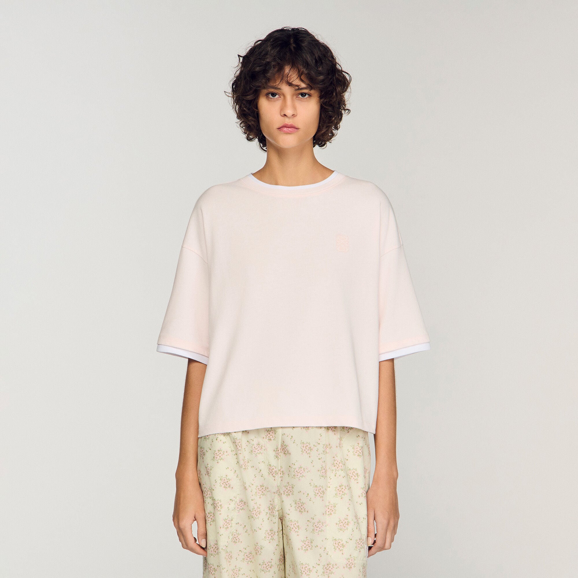 Embroidered logo cotton T-shirt