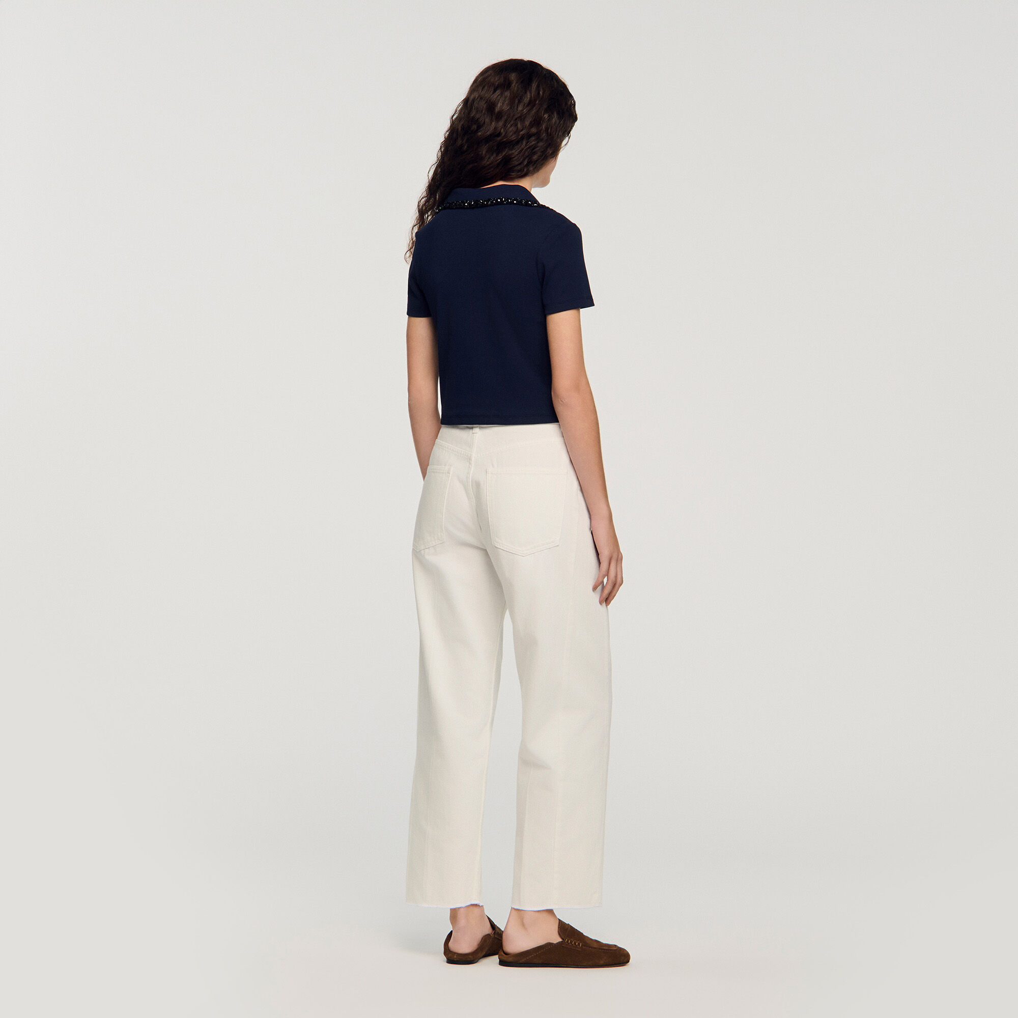 Pearl polo collar