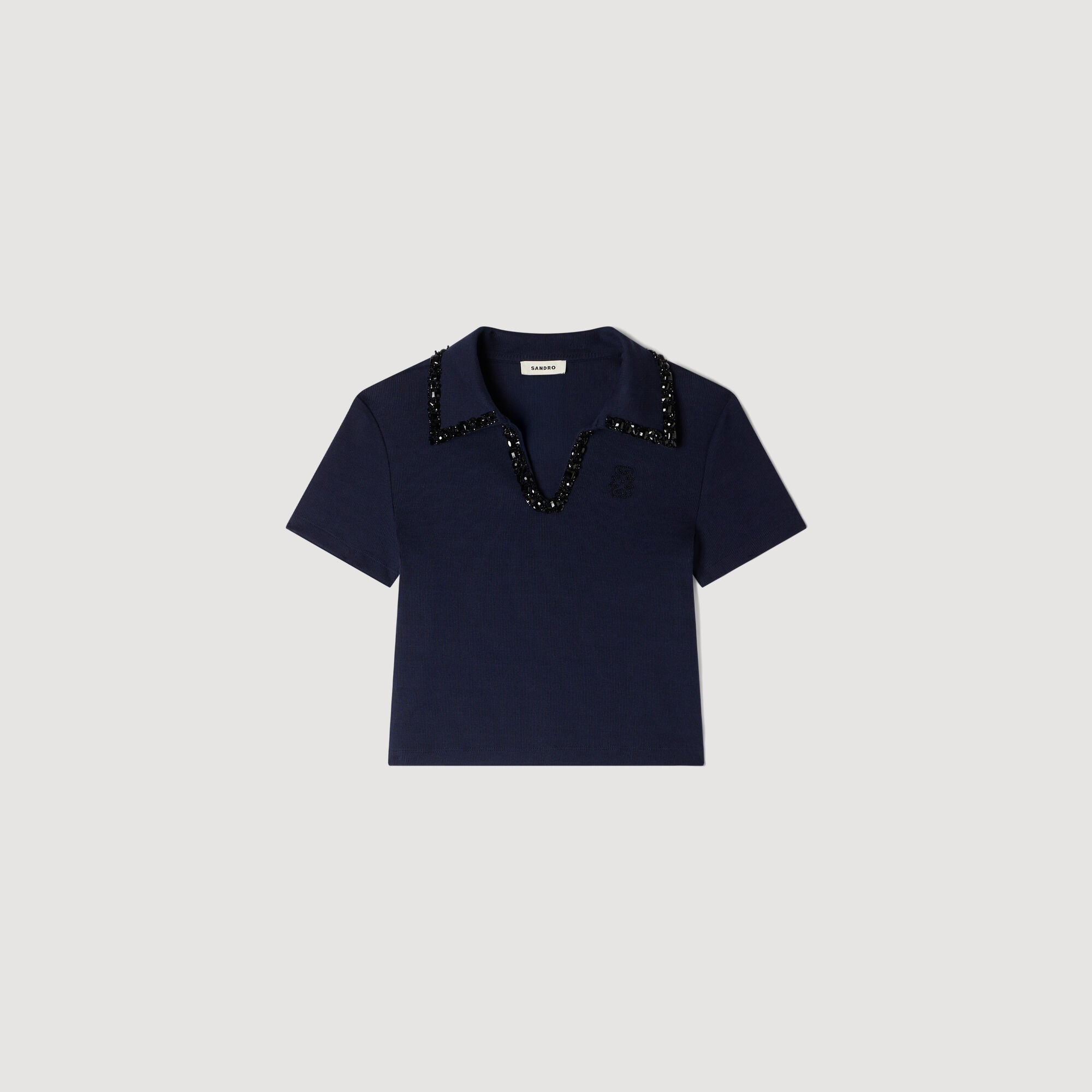 Pearl polo collar