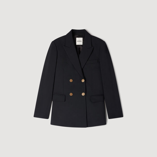 Wool slim-fit suit jacket