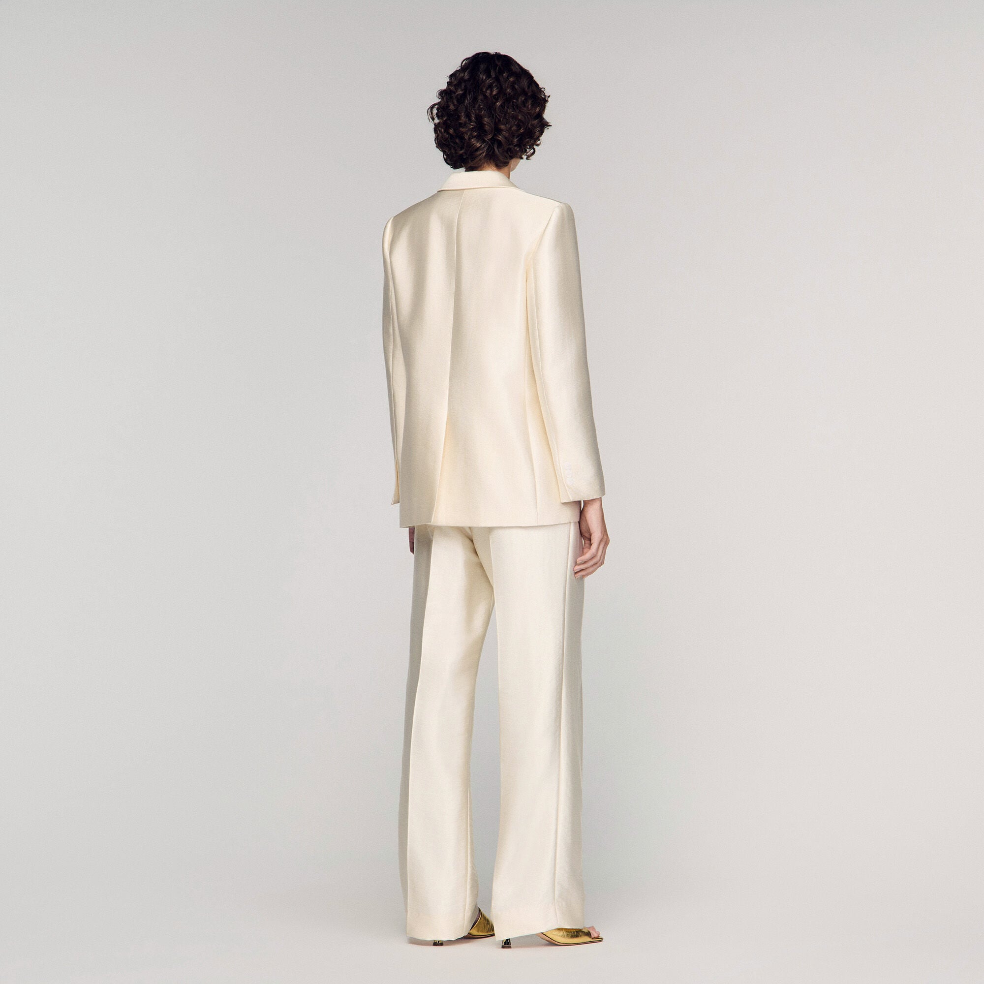 Satin jacket with flower detail