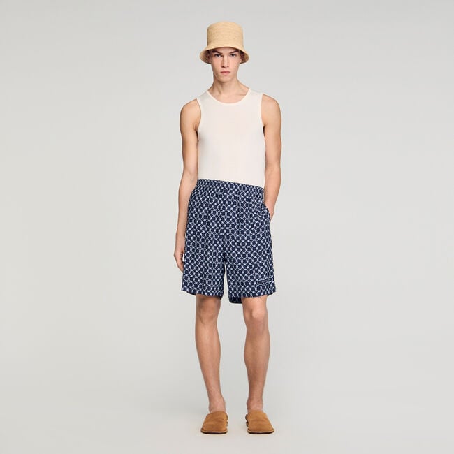 Link print flowy shorts