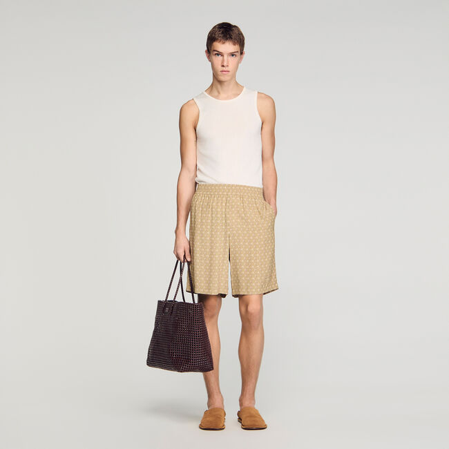 Link print flowy shorts