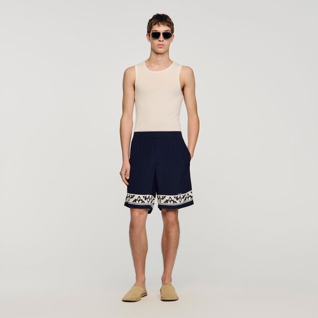 Contrast pattern flowy shorts