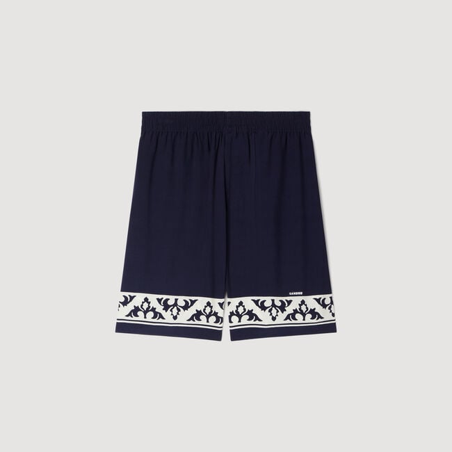 Contrast pattern flowy shorts